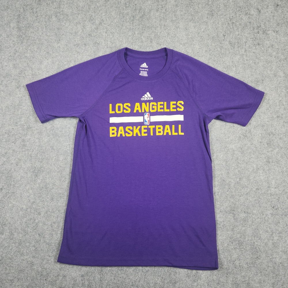 Adidas Los Angeles Basketball Shirt Kids Medium 10/12 Purple NBA Graphic Tee